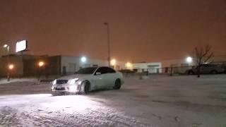 C63 AMG SNOW DRIFTING  THE SOUND OMG [upl. by Moses]