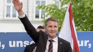 Uno de los líderes regionales del partido de extrema derecha AfD a juicio por usar símbolos nazis [upl. by Hazeefah408]