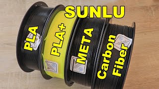 Carbon Fiber PLA vs METAPLA vs PLA vs PLA by Sunlu [upl. by Alyl20]