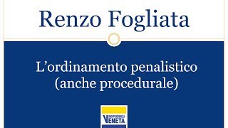 Renzo Fogliata Lordinamento penalistico anche procedurale  1217 [upl. by Ahsert779]