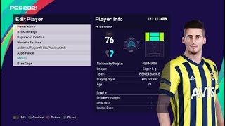 Mergim berisha face e football pes 2021 fenerbahce [upl. by Elrebmik]