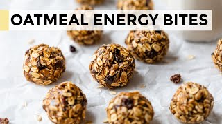 ENERGY BALLS  nobake oatmeal raisin energy bites [upl. by Alicirp]