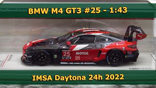 BMW M4 GT3  25  IMSA 24h Daytona 2022  TSM Model 143 scale endurance model car [upl. by Lally]