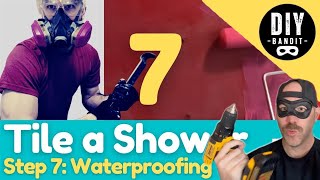 ️🔥 How to Waterproof Your Shower Apply Redgard➔ Step 7 DIY Video Series Tile a Bathroom Shower [upl. by Squire220]