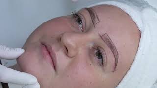 Makijaż permanentny brwi poziom podstawowy szkolenie BASIC OMBRE BROWS permanent makeup [upl. by Herodias]