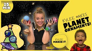 Kylee Makes Planet Ornaments  DIY Hanging Solar System Planets for Kids Video [upl. by Reteip]