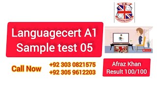 LANGUAGECERT SELT A1 SAMPLE TEST 5 [upl. by Dammahum]