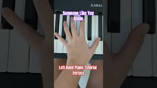 Someone Like You Adele  Left Hand Piano Tutorial Verses [upl. by Carolynn]