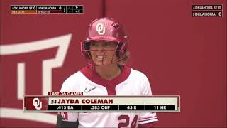 2024 May 5  Softball  Oklahoma vs Oklahoma State Game 3 [upl. by Eilraep]