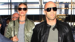 Jason Statham And Rosie HuntingtonWhiteley Are Cool At LAX [upl. by Louth]