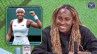 Who wont she practice with  Coco Gauff  First round Postmatch Press Conference  Wimbledon 2024 [upl. by Sarita]