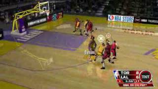 nba 09  the inside gameplay with lakers PSP [upl. by Eneroc]