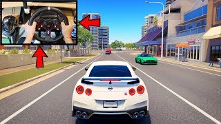 Forza Horizon 3 Driving Nissan GTR R35 Steering Wheel  Paddle Shifters Gameplay [upl. by Egduj993]