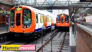 Hammersmith  Circle  Hammersmith amp City lines  London Underground  S7 Stock [upl. by Airbmat]