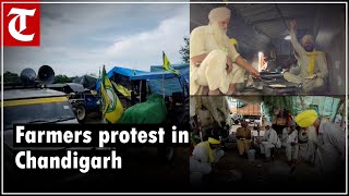 Farmers gather at Chandigarhs Sector 34 say to march towards Punjab Assembly [upl. by Ellennaj614]