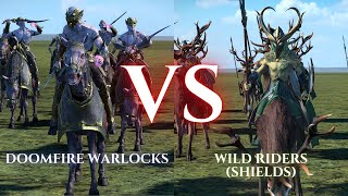 WARHAMMER III Total War  Doomfire Warlocks VS Wild Riders Shields [upl. by Keen]