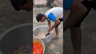 Bulk Matar Paneer Ki Sabji Making In Village [upl. by Zennie]