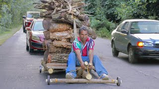 Risky Way They Ride Handmade Carts in American Traffic [upl. by Andy304]