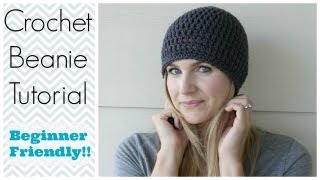 How to Crochet a Beanie Tutorial  Beginner Friendly [upl. by Ayote]