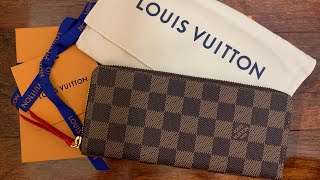 Louis Vuitton Clemence Wallet Damier Ebene Quick Unboxing Jan 2022 [upl. by Naihr]