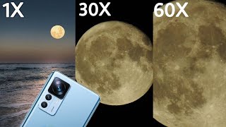 Xiaomi Mi 12T Pro 60X Moon Zoom Test [upl. by Lydie222]