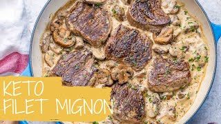 Keto Filet Mignon With Mushroom And Mustard Sauce – Best Filet Mignon Recipe – Blondelish [upl. by Valtin]