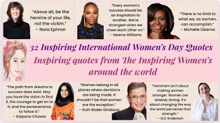 32 inspiring women’s day quotes  quotes by Inspiring women’s around the world  women’s day speech [upl. by Natalia38]