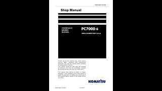 Komatsu PC70006 35001 amp Up  GZEBM350010 Service manual [upl. by Mohorva]