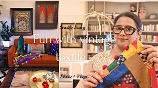 FUN with Vintage textiles How I use real jewellery to finish a throw Studio Diaries [upl. by Yrrak855]