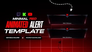 Minimal Red Stream Alerts Template  Twitch Alerts [upl. by Hazaki]