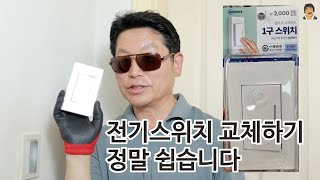 전기 스위치 교체하는법 주부도 딱 3분 셀프교체1구스위치교체 다이소전기스위치 [upl. by Neirb]