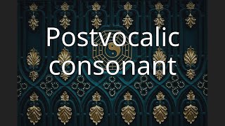 Postvocalic consonant [upl. by Eilhsa]