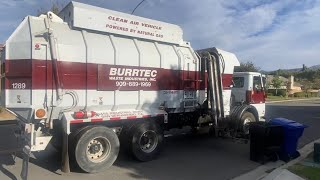 Burrtec of Yucaipa 1289 CNG Autocar WX64 Amrep Octo ASL On Trash FT Inland Empire Refuse Trucks [upl. by Owades]