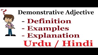 What is Demonstrative Adjective With Examples  Urdu  Hindi [upl. by Llewej]