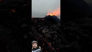 Drone VS Volcano volcanic volcano lava fire earth nature youtubeshorts viralvideo trending [upl. by Timmons]