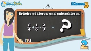 Brüche addieren und subtrahieren  Klasse 5 ★ Übung 2 [upl. by Denzil245]