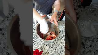 Seasoning salmon fish cooking wine amp salt [upl. by Yerkovich422]