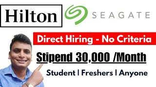 Direct Hiring  Hilton Seagate Official Intern Hiring Any Student Freshers Can Apply  In OfficeWFH [upl. by Yeslah]