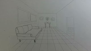 How to Draw a Room in 1Point Perspective [upl. by Beckie]