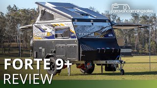 MDC Forte9 Caravan Review  New 9ft hybrid camper arrives set up for offgrid camping [upl. by Anitrebla]