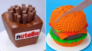 🍔🍟 Fancy 3D HAMBURGER Fondant Cake Recipe  Yummy Chocolate Cake Decorating Ideas  So Tasty [upl. by Christoper]