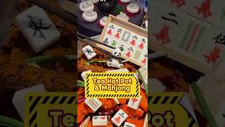 🍵🌶️Spicy hot pot with Tea base and Panda and Mahjong inside foodie chinesefood hotpot [upl. by Horatio805]