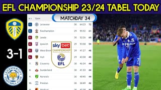 EFL Championship Table Updated Today Gameweek 34 Leed vs Leicester¦EFL Chamoionship Standings 2324 [upl. by Elletsirk]