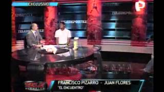 Pizarro y Flores hicieron las paces en el set de Teledeportes [upl. by Nosam]