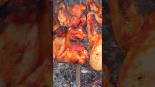 Grilled chicken wings🔥 chicken wings grilled outdoors recipe grill bbq food kfc крила [upl. by Deeas]