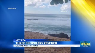 Three snorkelers rescued on Oahu’s North Shore [upl. by Arnon]