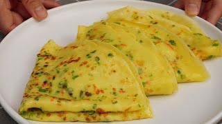 This breakfast scallion egg pancake is so delicious easy and quick to prepare for breakfast [upl. by Twila506]