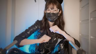 ASMR 全身レザー音  革手袋、革パンツ、革ジャケット  Leather gloves leather pants leather jacket [upl. by Hajar]