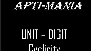 Unit Digit calculation using Cyclity part1 [upl. by Mathia]