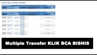 Multiple Transfer KLIK BCA BISNIS [upl. by Procter]